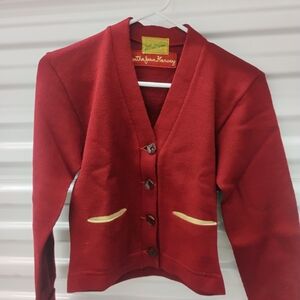 Vintage Red Cardigan Sweater